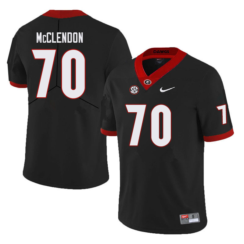 Men #70 Warren McClendon Georgia Bulldogs College Football Jerseys Sale-Black - Click Image to Close